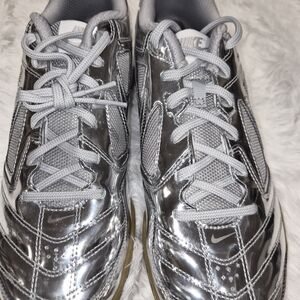 Nike Shiny Silver Sneakers with Gray Accents